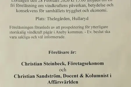Vi måste stoppa vindkraftverkens framfart i Aneby