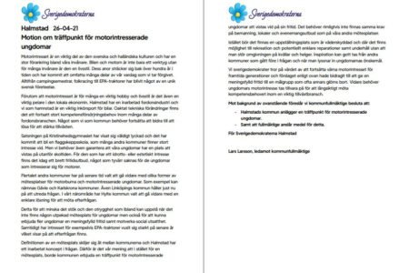 Ny motion: Inrätta en mötesplats för motorintresserade ungdomar!