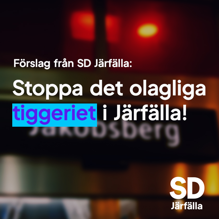 En bild från Jakobsbergs station med bildtexten Förslag från SD Järfälla: Stoppa det olagliga tiggeriet i Järfälla!