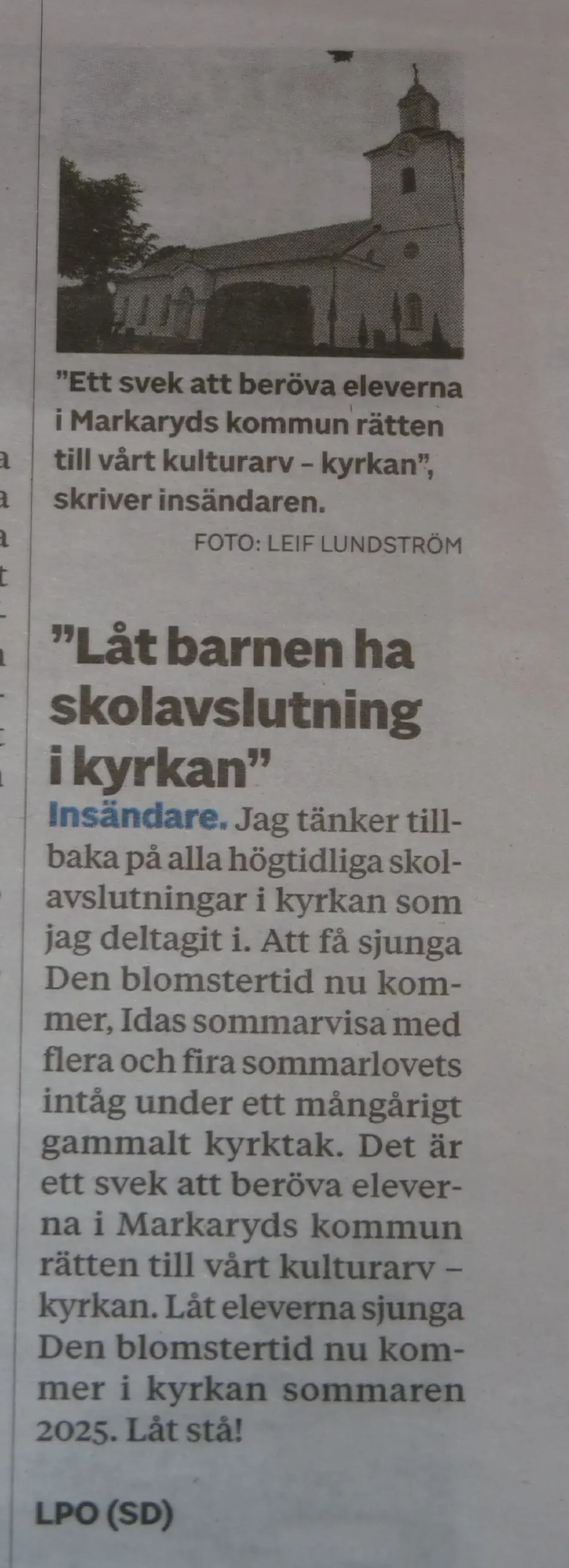Skolavslutning kyrkan