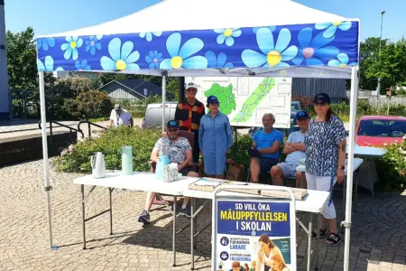 SD Markaryd avslutade sin valturne´ i kommunen på torget  i Markaryd
