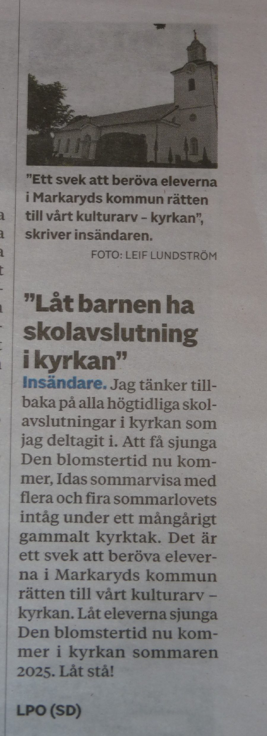 Skolavslutning kyrkan