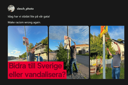 Socialchef i GBG & Kassör för Feministiskt Initiativ, vandaliserar våra affischer i Kållered