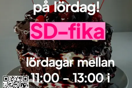 Välkommen på SD-fika! Medlemmar och sympatisörer hälsas välkomna efter anmälan!