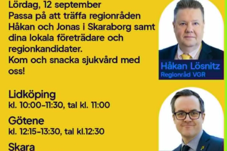 Kom till Hötorget i morgon Lördag och träffa Håkan & Jonas regionråd i VGR