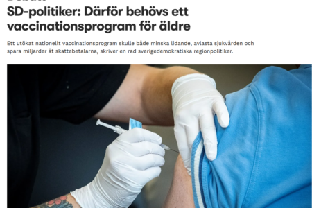 SD-politiker: Därför behövs ett vaccinationsprogram för äldre